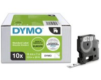 DYMO Cassette de ruban à étiqueter D1, 12mm x 7m, pack de 20