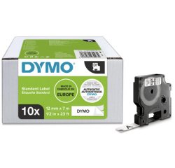DYMO Cassette de ruban à étiqueter D1, 9 mm x7 m, pack de 10