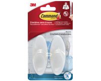 3M  Crochet pour salle de bain, plastique, blanc