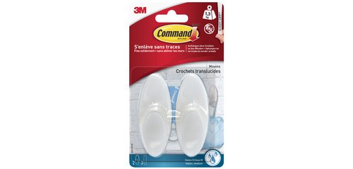 3M Badkamerhaak, plastic, wit, maat: L