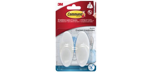 3M  Crochet pour salle de bain, plastique, blanc