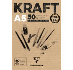 Blok tekenpapier 'KRAFT' A5 120 g/m²