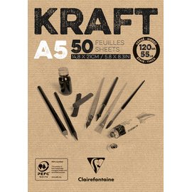 Bloc papier dessin 'KRAFT', A5, 120 g/m2