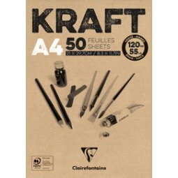 Block kraftpapier, geleimt, 100 blatt a4 120g