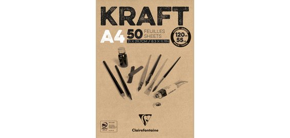 Kraft bloc collé 50F A4 120g
