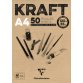 Bloc papier dessin 'KRAFT', A4, 120 g/m2