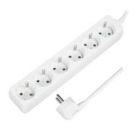 Multiprise, 6 prises, sans interrupteur, blanc