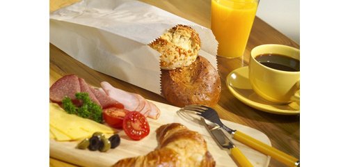 Sachet à soufflet en papier, blanc