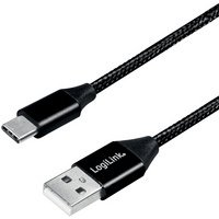 Câble USB 2.0, USB-A - USB-C mâle, 0,3 m, noir