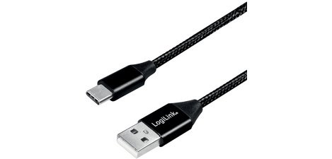 Câble USB 2.0, USB-A - USB-C mâle, 0,3 m, noir