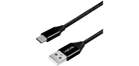 Câble USB 2.0, USB-A - USB-C mâle, 1,0 m, noir