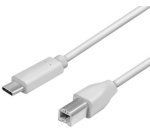 Câble USB 2.0, USB-C - USB-B mâle, 2,0 m, gris