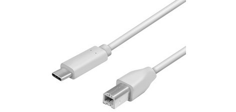 Câble USB 2.0, USB-C - USB-B mâle, 2,0 m, gris