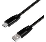 Câble USB 2.0 avec règle, USB-A - USB-C mâle, noir