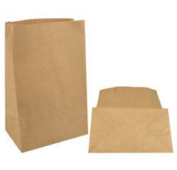 Papieren zak met platte bodem, 295 x 190 x 120 mm
