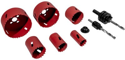 BRÜDER MANNESMANN Hole Saw Kit, 8 Pieces, Bi-metal