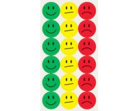 Ronde Smiley etiketten, papier, geassorteerde kleuren