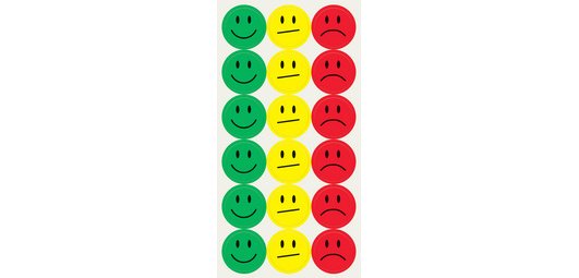 Pastille de présentation Smiley, papier, assorti