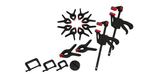 Kit de pinces à serrage rapide, 16 pièces