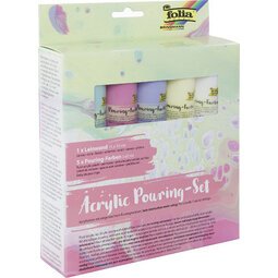 Kit de peinture acrylique pour pouring 'PASTEL', 5+1