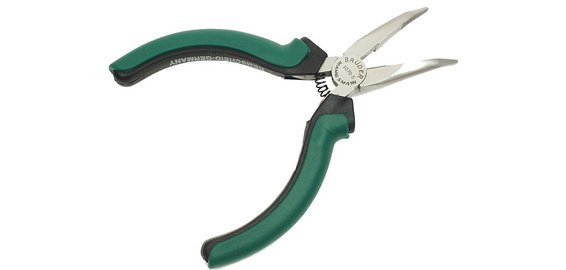BRÜDER MANNESMANN Pince à bec pointu 'Elektronik', coudée