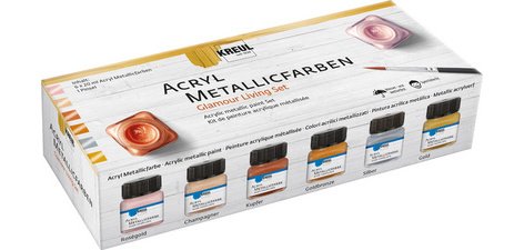 Peinture acrylique métallique, kit Glamour Living