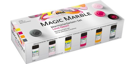 Peinture à marbrer 'Magic Marble', kit Love Neon!
