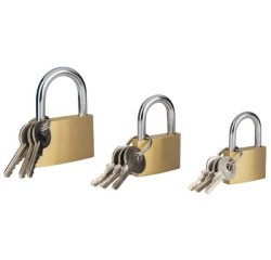 Hangsloten met kort hengsel, 3-delige set