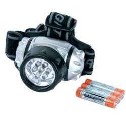 Lampe frontale LED, pivotante, à 7 LED