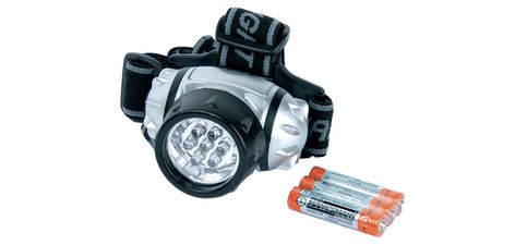 Lampe frontale LED, pivotante, à 7 LED