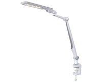 Lampe de bureau à LED Multiflex, pince & socle, argent