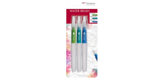 Tombow Pinceau à réservoir d'eau, blister de 3