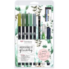 Tombow Kit pour aquarelle 'Greenery', 11 pièces