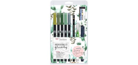 Tombow Kit pour aquarelle 'Greenery', 11 pièces