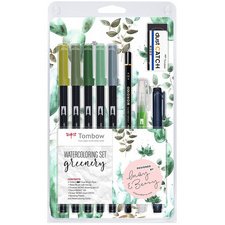 Tombow Kit pour aquarelle 'Greenery', 11 pièces