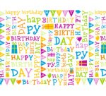 Gift film 'Birthday', 30 microns, on a roll