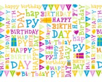 Geschenkfolie 'Birthday', 30 micron, op rol