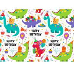 Papier cadeau 'Birthday Dinos', sur rouleau
