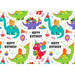 Papier cadeau 'Birthday Dinos', sur rouleau