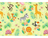 Papier cadeau 'Cute animals vert', sur rouleau