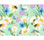 Papier cadeau 'Pré fleuri', sur rouleau