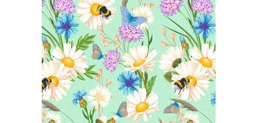Papier cadeau 'Pré fleuri', sur rouleau