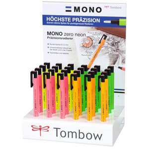 Tombow Stylo-gomme 'MONO zero' fluo, présentoir de 24