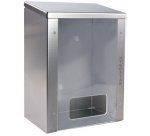 Distributeur acier inox, fenêtre plexi, argent