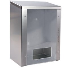 Distributeur acier inox, fenêtre plexi, argent
