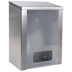 Distributeur acier inox, fenêtre plexi, argent
