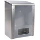 Distributeur acier inox, fenêtre plexi, argent