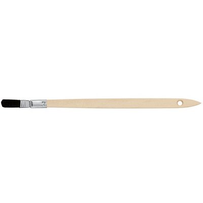 Pinceau plat soie naturelle noire, courbé