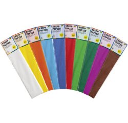 Papier crépon, 500 mm x 2,5 m, 32 g/m2, assorti