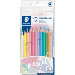 Crayons de couleur pastel, étui carton de 12